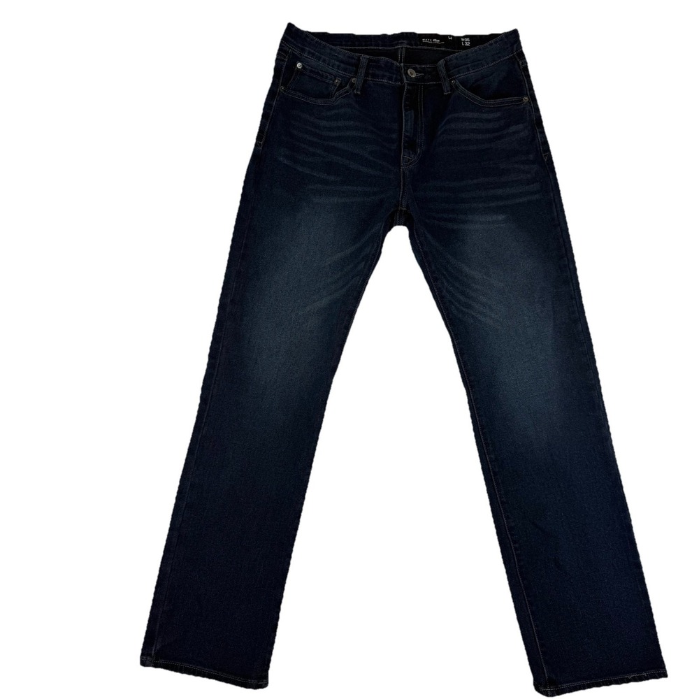 WXYZ Vagabond Men's Straight Fit Jeans Sz 36x32 Dark Wash Stretch‎ Whiskering